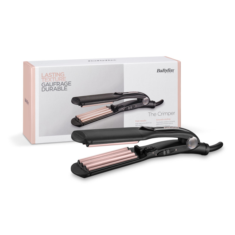 BaByliss The Crimper Fer texturisant À chaleur Noir, Rose 1,8 m
