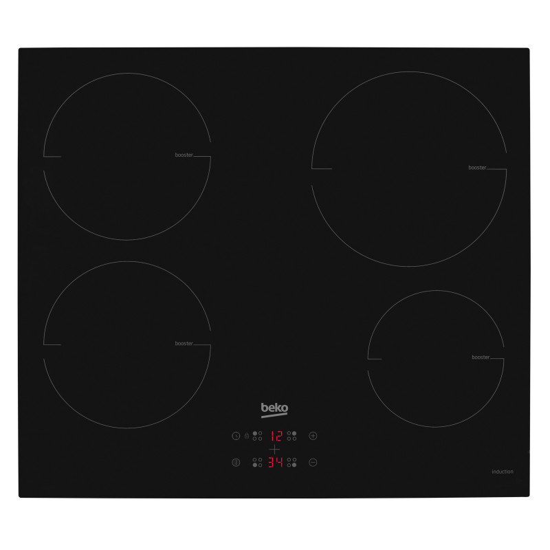 Beko HII64400MT plaque Noir Intégré (placement) 60 cm Plaque avec zone à induction 4 zone(s)