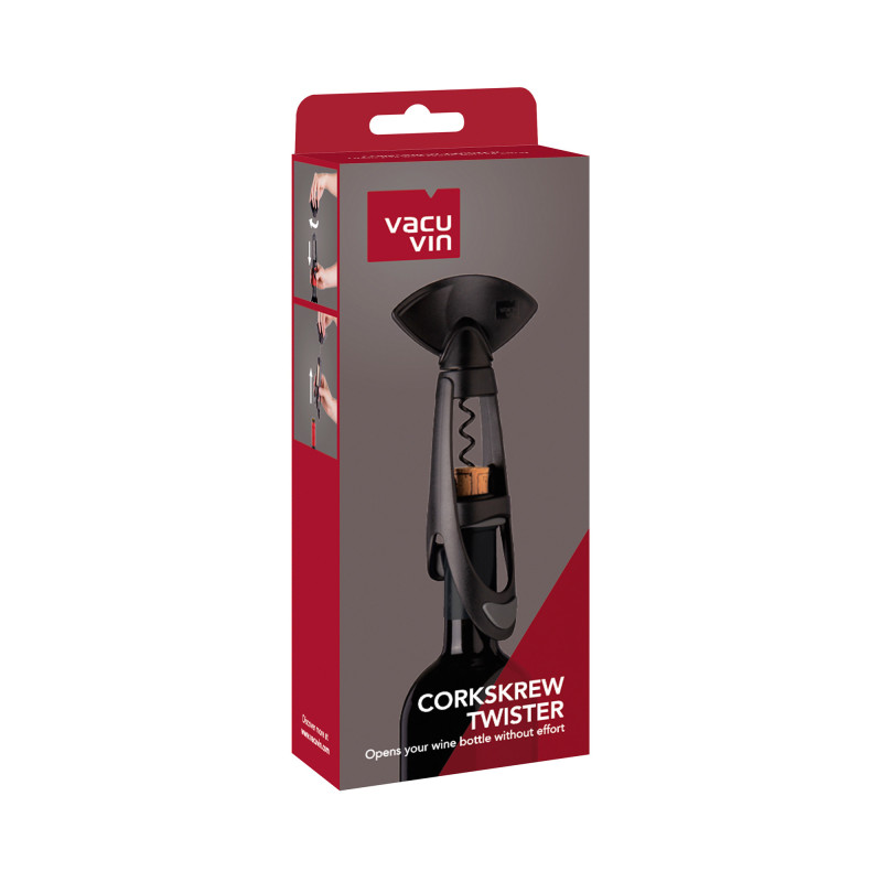 Vacu Vin 68814606 Tire-bouchon à ailettes Noir