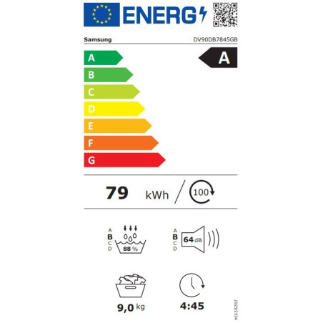 SAMSUNG DV90DB7845GBU3 Warmtepompdroogkast 9 kg AI Dry+ QuickDrive SmartThings