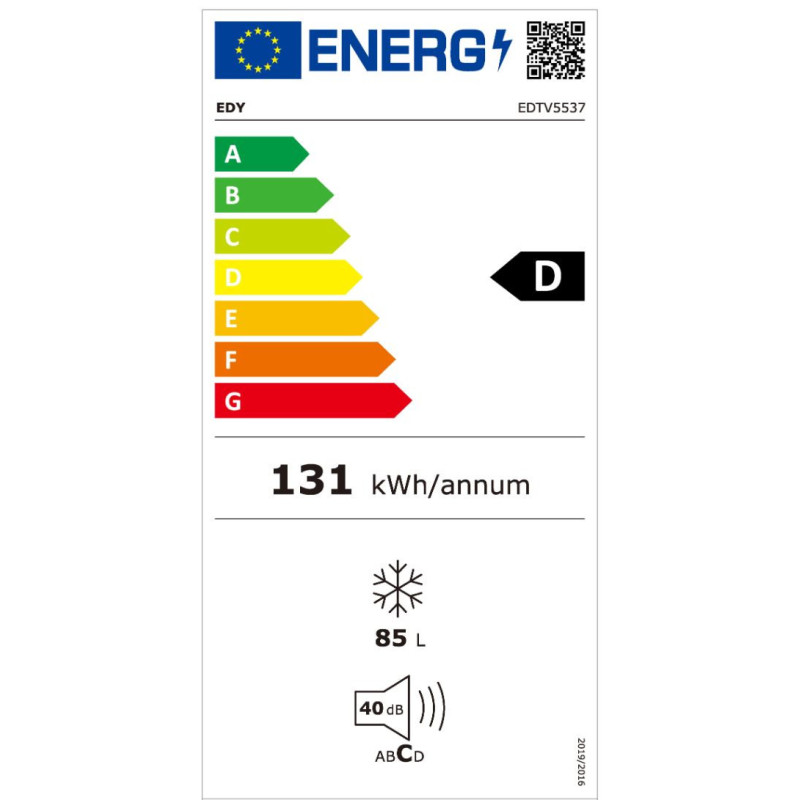 EDY EDTV5537 Congélateur 85L Classe énergétique D capacité de congélation de 4 kg en 24 heures