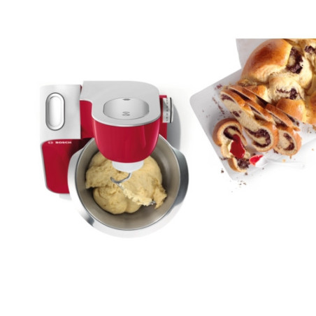 Bosch MUM58720 robot de cuisine 1000 W 3,9 L Gris, Rouge, Acier inoxydable