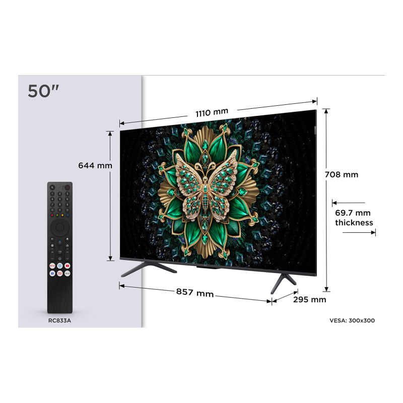TCL C69 50C69K tv 127 cm (50") 4K Ultra HD Smart TV Wifi Metallic