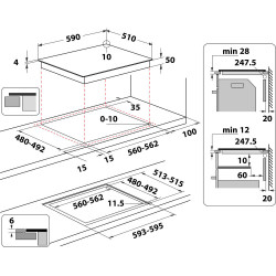 Whirlpool WS Q4860 NE Zwart Ingebouwd 60 cm Inductiekookplaat zones 4 zone(s) 2