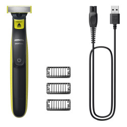 Philips Norelco OneBlade QP2724/10 rasoir pour homme Rasoir à grille Tondeuse Gris, Citron vert