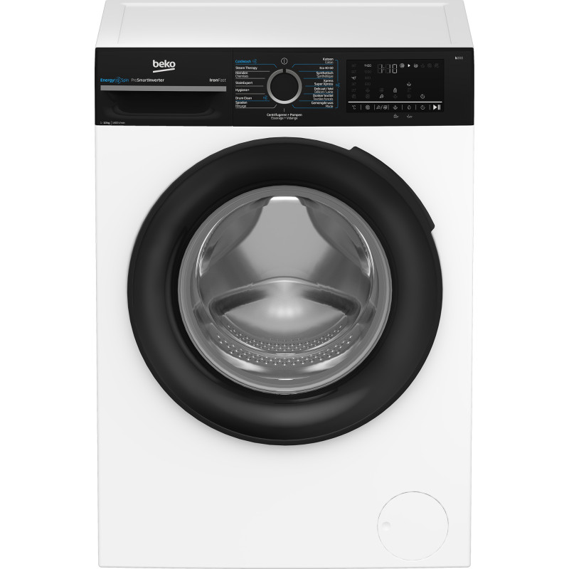 Beko b300 BM3WFU41041B wasmachine Voorbelading 10 kg 1400 RPM Zwart, Wit