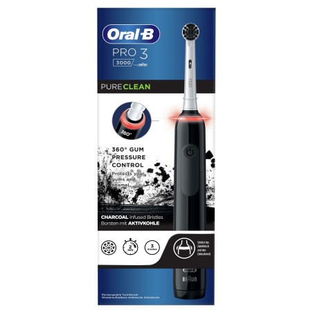 Oral-B Pro 3 80349852 brosse à dents électrique Adulte Brosse à dents oscillante Noir, Blanc